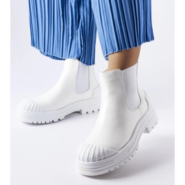 Inna White worker boots with rubber inserts from Lange 1