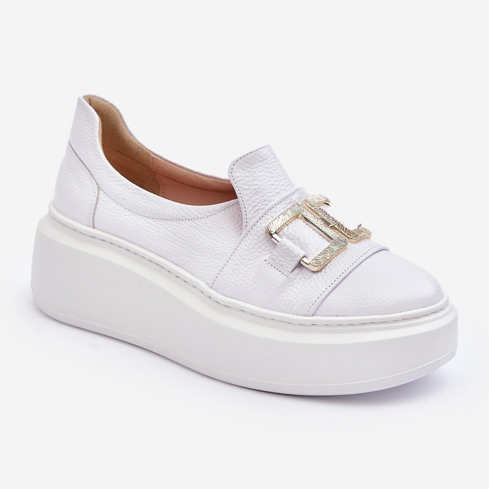 Lewski Shoes Women's Leather Shoes on the Platform, White Lewski 3398/2 1 Lewski Shoes Women's Leather Shoes on the Platform, White Lewski 3398/2 1