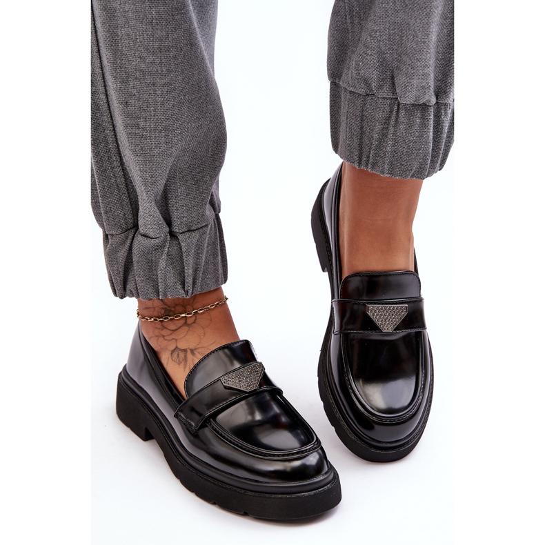 Women's Flat-Heel Moccasins Shoes Black Venla 2