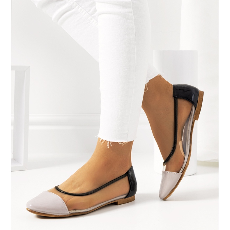 Violet transparent Pastella ballerinas colorless black 2