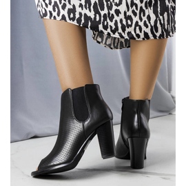 Black openwork ankle boots from Anna 1