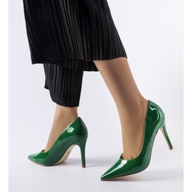 Green lacquered Duerr high heels 1