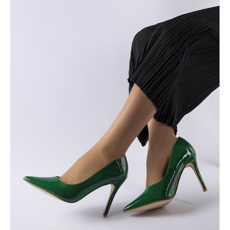 Green lacquered Duerr high heels 2