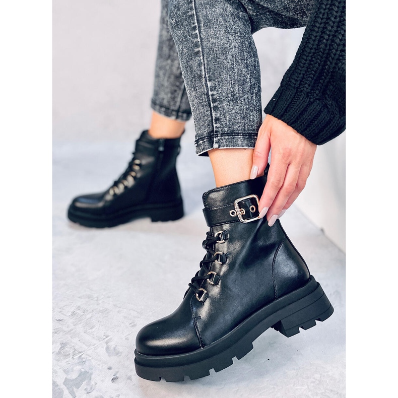 Pomona Black military boots 2