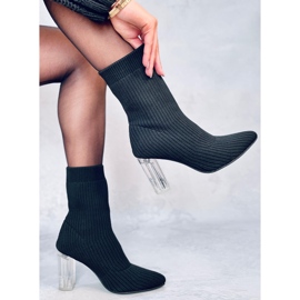 Destani Black sock boots with a transparent heel 1