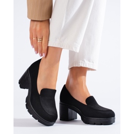 W. Potocki Women's suede high-heeled shoes Potocki black 1