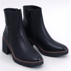 Tamika Black rubber high-heeled ankle boots 1