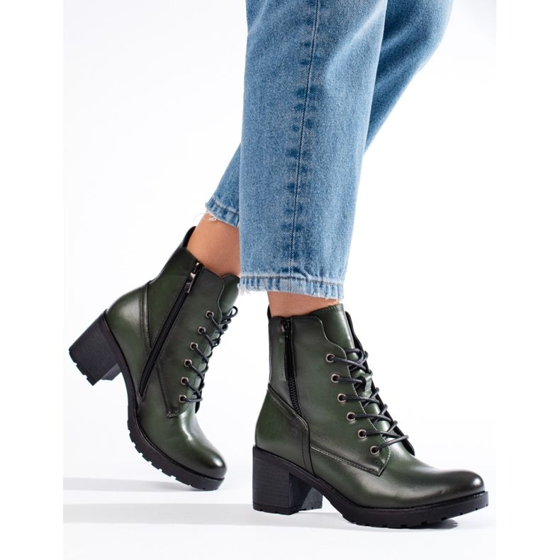 W. Potocki Women's ankle boots, green, Potocki 1