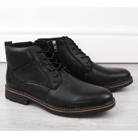 Leather men's insulated ankle boots, black, T.Sokolski Z22-69 1