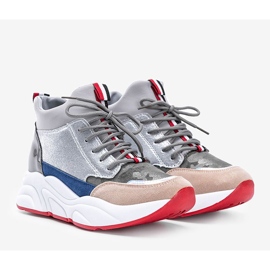 Gray sneakers on a thick Cassadi sole grey 1