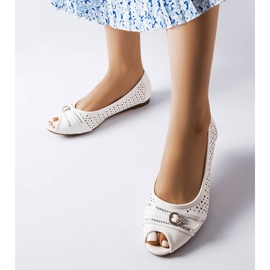 White openwork ballerinas with rhinestones from Creek 1