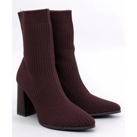 Krystal Brown high-heeled sock boots 1