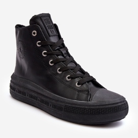 Women's Insulated Zipper Sneakers Black Big Star MM274023 1