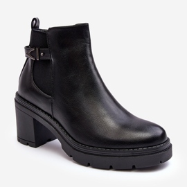 Women's Ankle Boots on a Massive High Heel Black Belinda 1