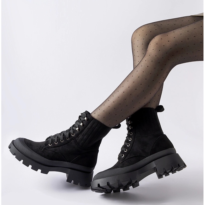 Black ankle boots made of Orson eco-suede 1 Black ankle boots made of Orson eco-suede 1