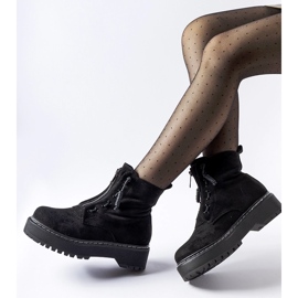 Black Doganella ankle boots with a zipper 1