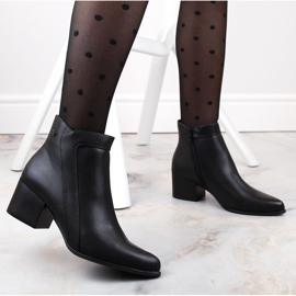 Women's insulated black high-heeled ankle boots by Sergio Leone BT633 2