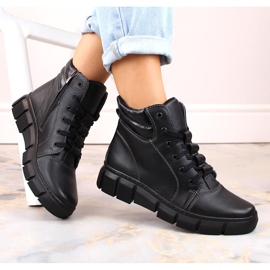 Comfortable, insulated women's leather boots, black Helios 562S 1 Comfortable, insulated women's leather boots, black Helios 562S 1