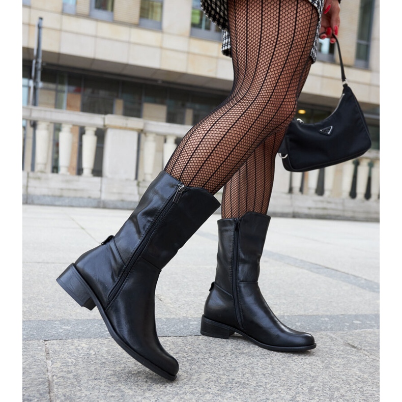 Black insulated high boots by Mayonga 2