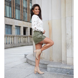 Beige ankle boots with Barreto rhinestones 1