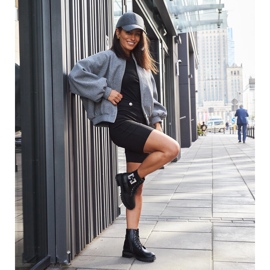 Inna Black workers' shoes with decorative Guevara zircons 1