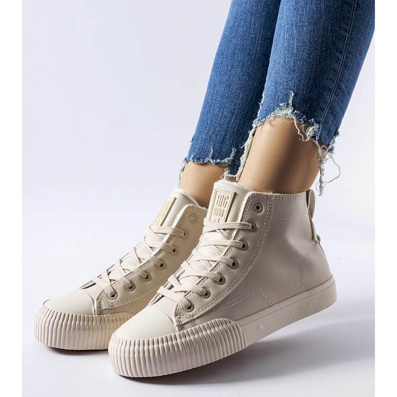 Beige insulated sneakers Big Star MM274018 1