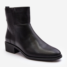 Sergio Leone Women's Leather Zipper Boots Black Semotti 2