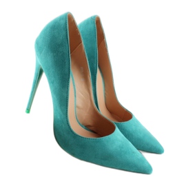 Classic suede heels 5005 L. Blue multicolored 3
