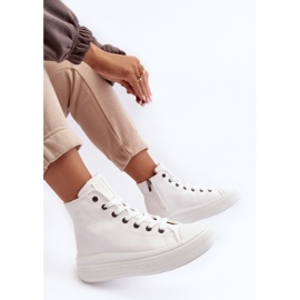 Women's Insulated Zipper Sneakers White Big Star MM274021 2 Women's Insulated Zipper Sneakers White Big Star MM274021 2