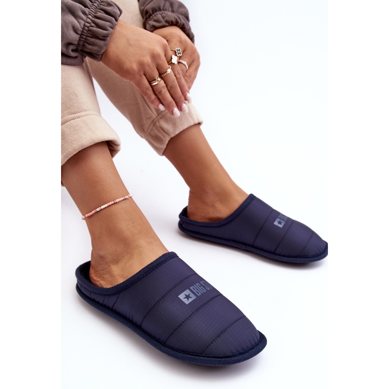 Women's Classic Navy Blue Slippers Big Star KK274601 2 Women's Classic Navy Blue Slippers Big Star KK274601 2