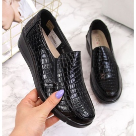 Comfortable lacquered wedge shoes T.Sokolski W SCA61A, black 1
