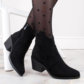 Suede high-heeled cowboy boots S.Barski W OLI241 black 1
