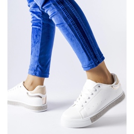 White and beige sneakers with Dina rhinestones 1