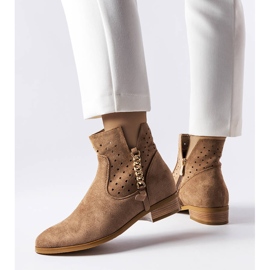 Beige boots with openwork inserts from Vinceza 1