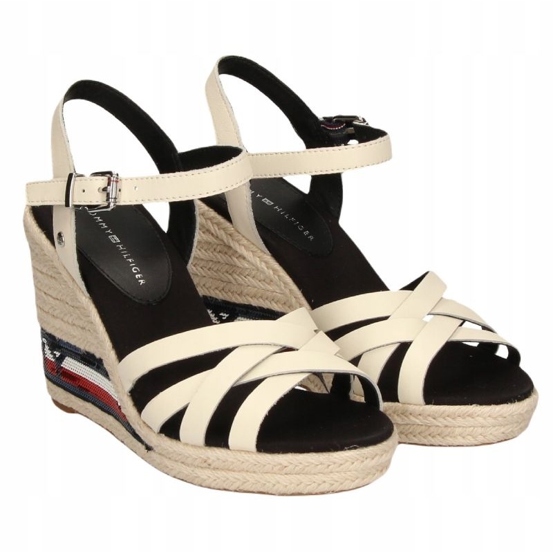 Tommy hilfiger white wedge top sandals