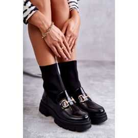 Women's Ankle Boots with Decoration and Slip-On Sock, Black 1