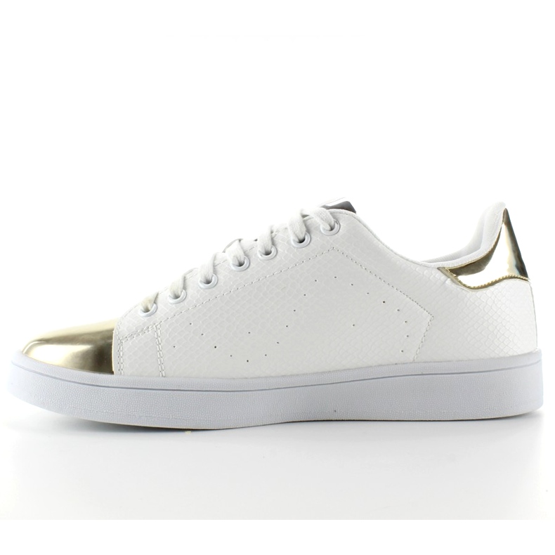 Sneakers with metallic toes YP-01 Gold white yellow 1