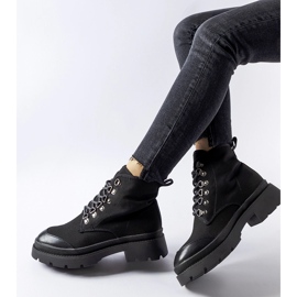 Black fabric Alicudi boots 1