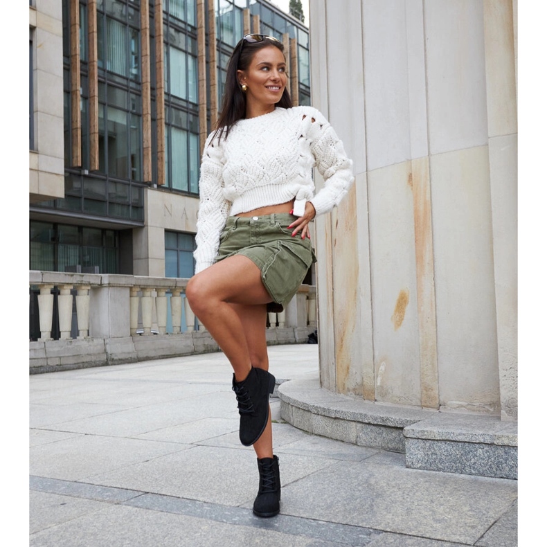 Black ankle boots decorated with Melisurgo zircons 1