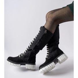 Black fabric insulated Palmer boots 1