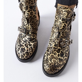 Boots with cutouts in a leopard print by Sperone black 1