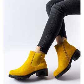 Yellow low-heeled ankle boots from L'Anglais 1