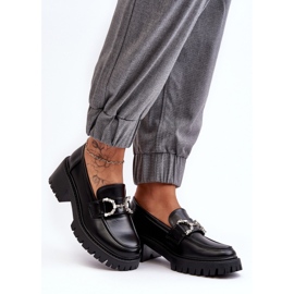 Women's Leather Shoes with Massive High Heels, Black Lemmitty 2 Women's Leather Shoes with Massive High Heels, Black Lemmitty 2