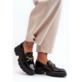 WS1 Women's Patent Leather Loafers With Decoration, Black Peuria 2