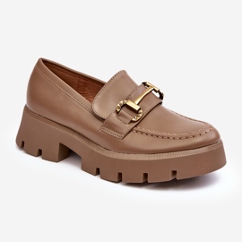 Women's Loafers With Decoration Khaki Peuria beige 1 Women's Loafers With Decoration Khaki Peuria beige 1
