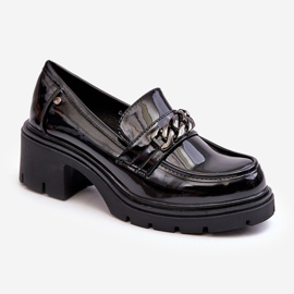 WS1 Women's Patent Leather Low-Heel Shoes Black Blimma 1