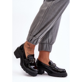 WS1 Women's Patent Leather Low-Heel Shoes Black Blimma 2