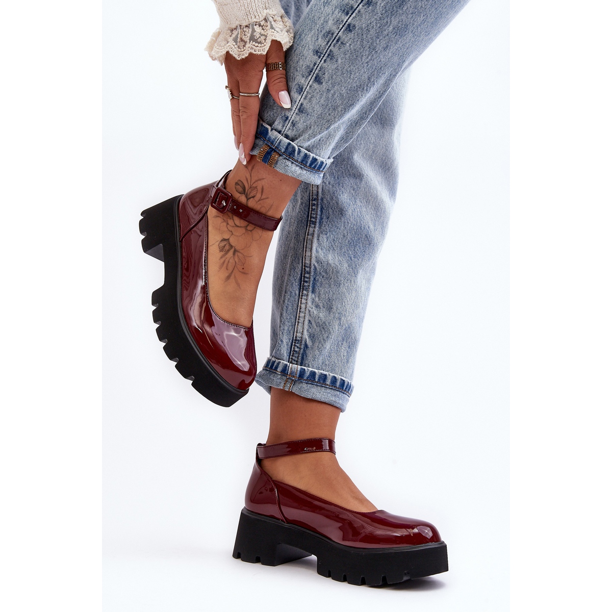 bershka Low-heel XL platform shoes with buckles - Shoes - Woman | Bershka |  ShopLook