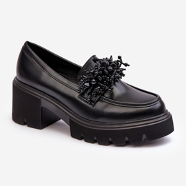 WS1 Women's Leather Shoes With Decoration Black Renesma 1
