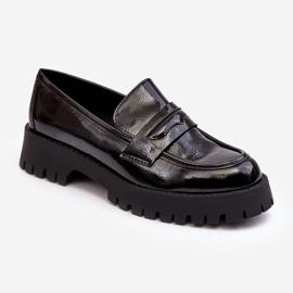 WD1 Patent Loafer Shoes with Flat Heels, Black Jannah 1 WD1 Patent Loafer Shoes with Flat Heels, Black Jannah 1